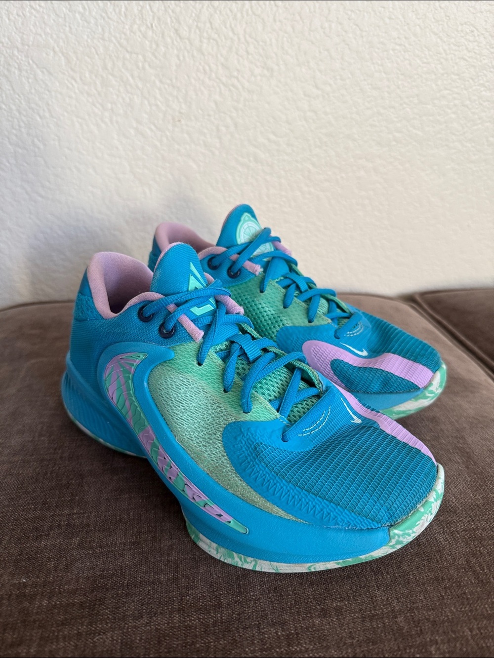 Nike Kids Zoom Freak 4 Laser Blue Birthstone Basketball Shoes